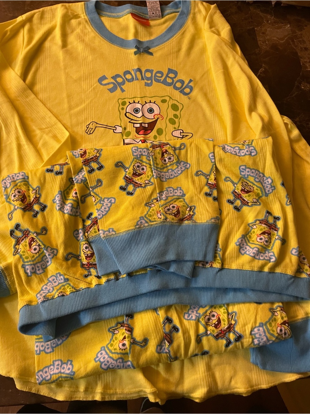 Nickelodeon SpongeBob Yellow and Blue Kids Pajama Set